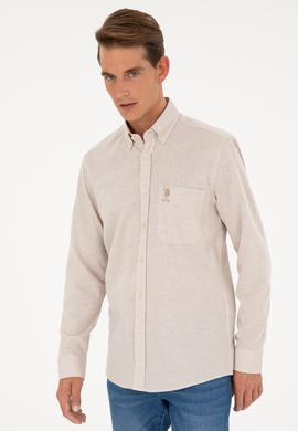 Erkek Ekru Uzun Kollu Gömlek - 50282857020