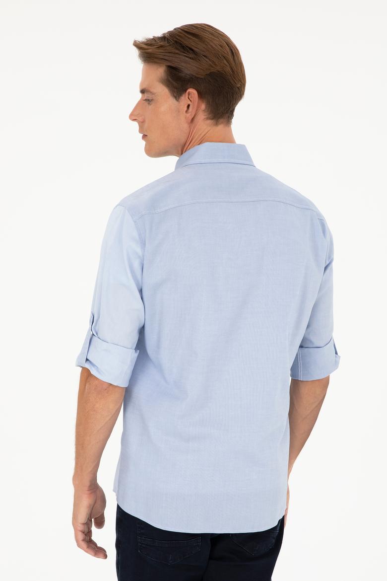 Erkek Saks Uzun Kollu Gömlek - 50283426034