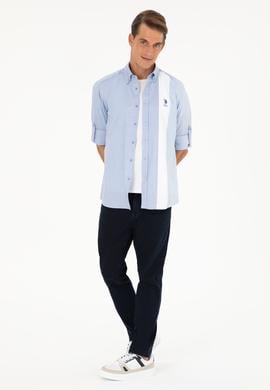 Erkek Saks Uzun Kollu Gömlek - 50283426034