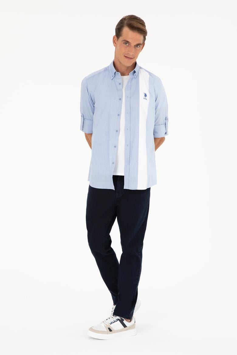 Erkek Saks Uzun Kollu Gömlek - 50283426034