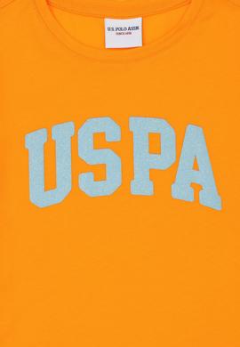 Kız Çocuk Turuncu Bisiklet Yaka Basic Tişört - 50288500023