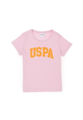 Kız Çocuk Pembe Bisiklet Yaka Basic Tişört - 50288500039