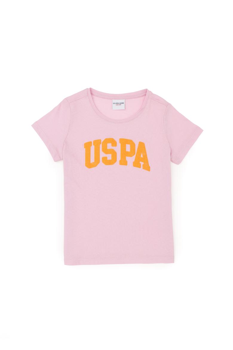 Kız Çocuk Pembe Bisiklet Yaka Basic Tişört - 50288500039