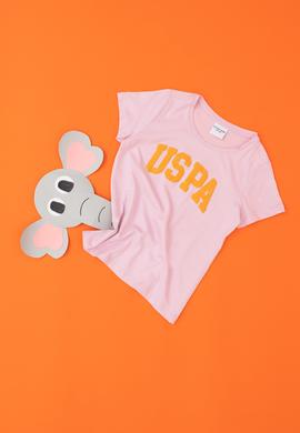 Kız Çocuk Pembe Bisiklet Yaka Basic Tişört - 50288500039