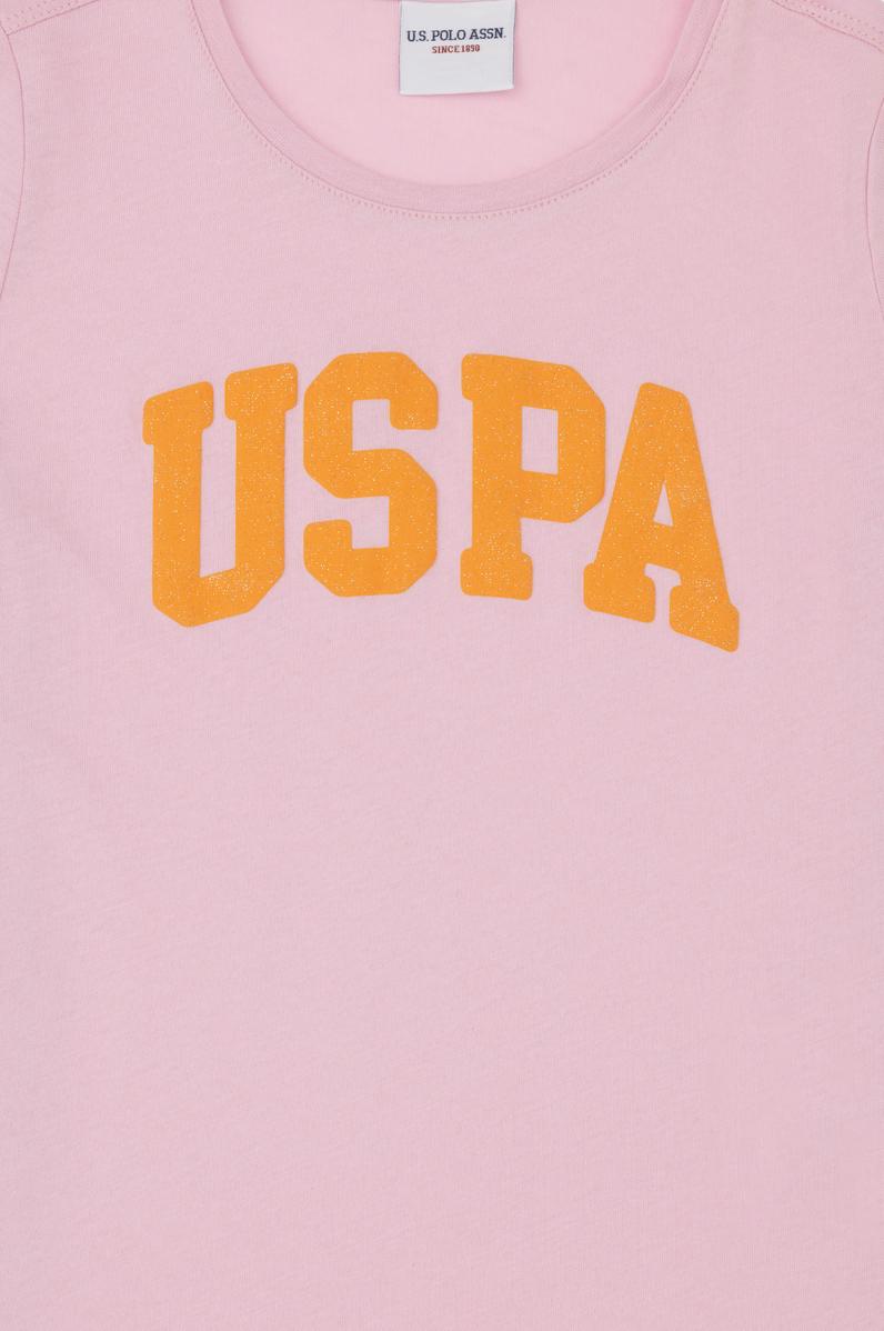 Kız Çocuk Pembe Bisiklet Yaka Basic Tişört