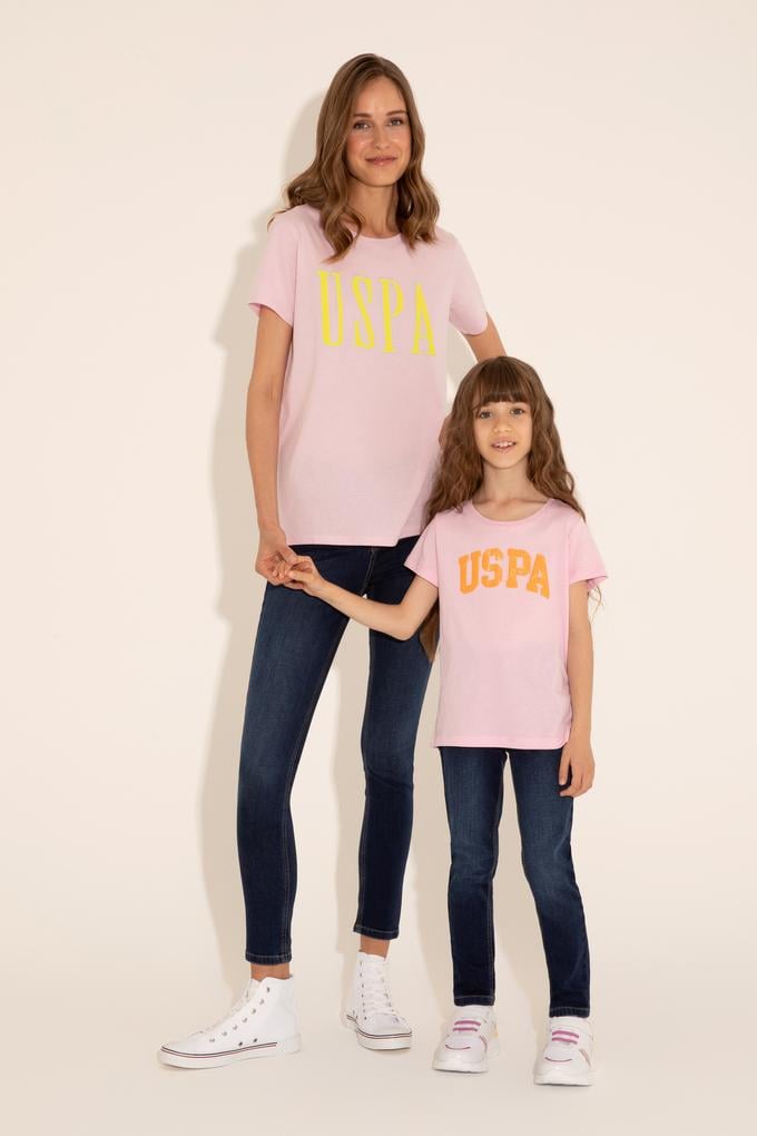 Kız Çocuk Pembe Bisiklet Yaka Basic Tişört