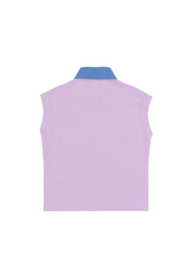 Kız Çocuk Lila Polo Yaka Kolsuz Tişört - 50288435039