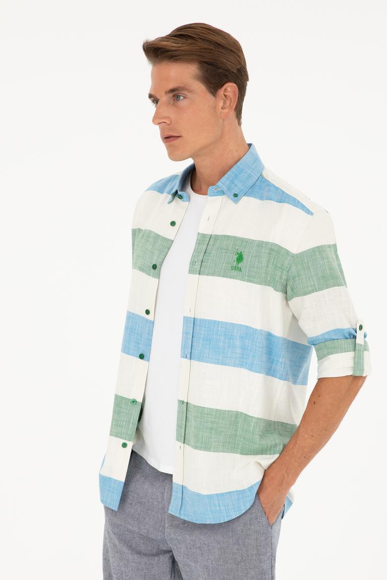 Erkek Yeşil Uzun Kollu Gömlek