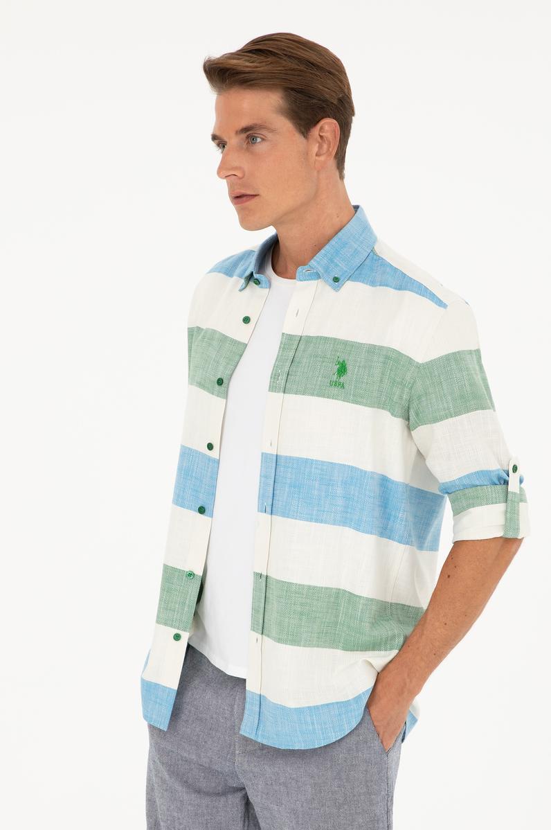 Erkek Yeşil Uzun Kollu Gömlek