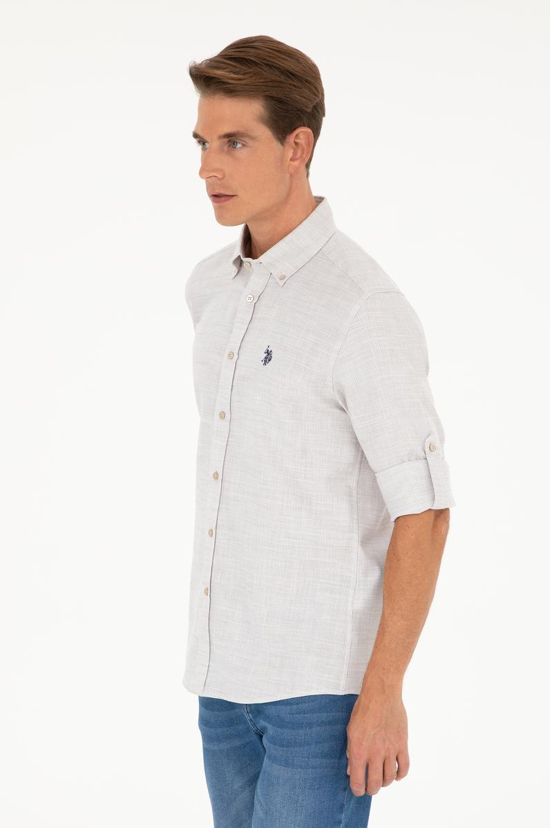 Erkek Krem Uzun Kollu Gömlek