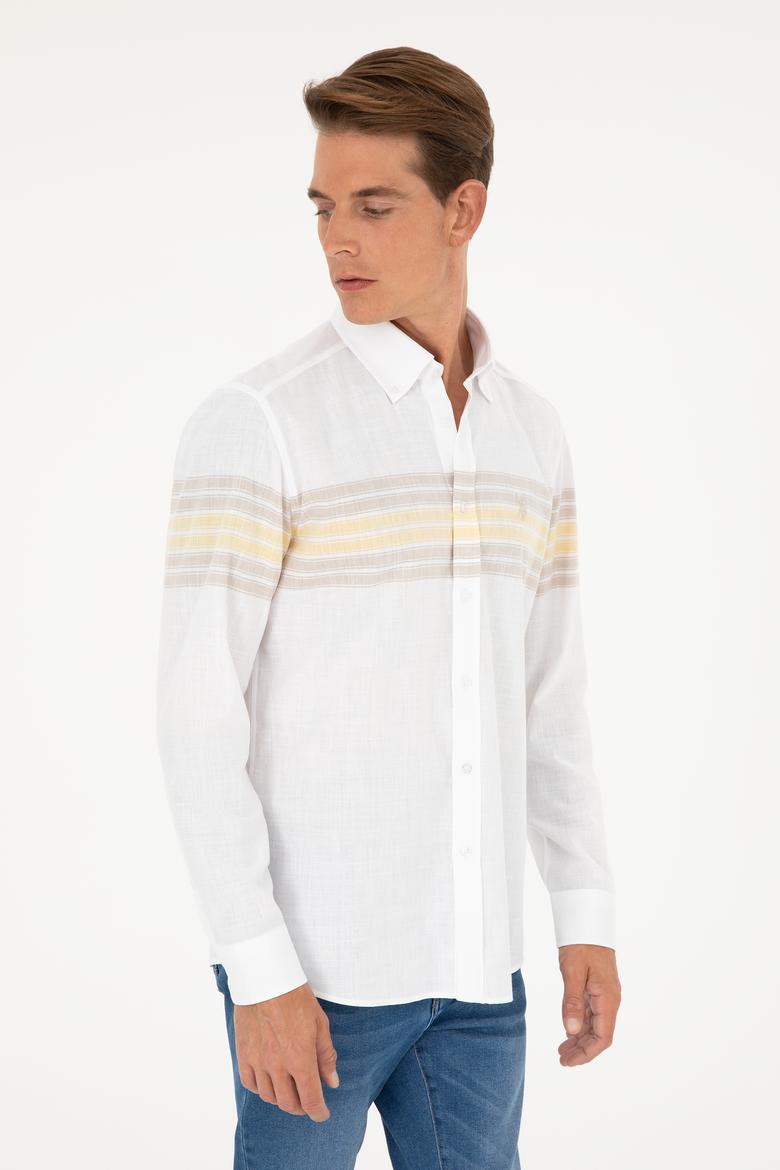 Erkek Haki Uzun Kollu Gömlek