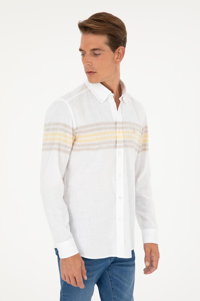 Erkek Haki Uzun Kollu Gömlek