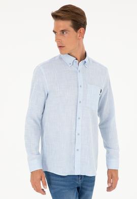 Erkek Açık Mavi Uzun Kollu Gömlek - 50288661018