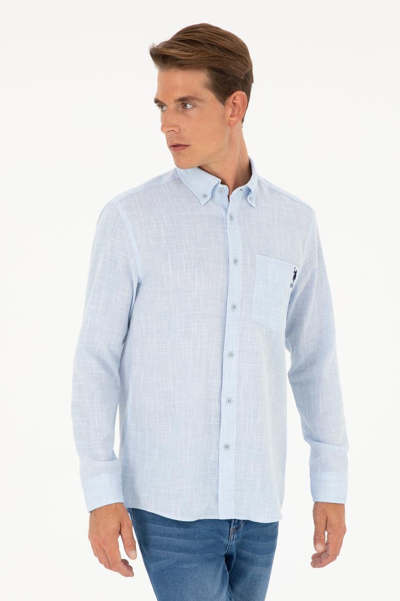 Erkek Açık Mavi Uzun Kollu Gömlek