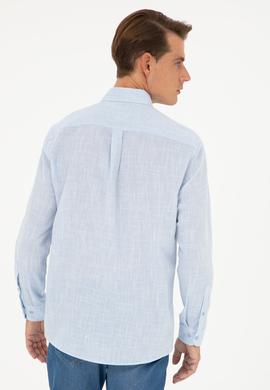 Erkek Açık Mavi Uzun Kollu Gömlek - 50288661018