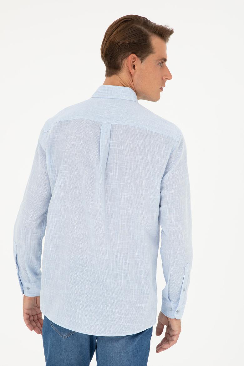 Erkek Açık Mavi Uzun Kollu Gömlek - 50288661018