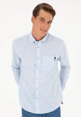 Erkek Açık Mavi Uzun Kollu Gömlek - 50288661018