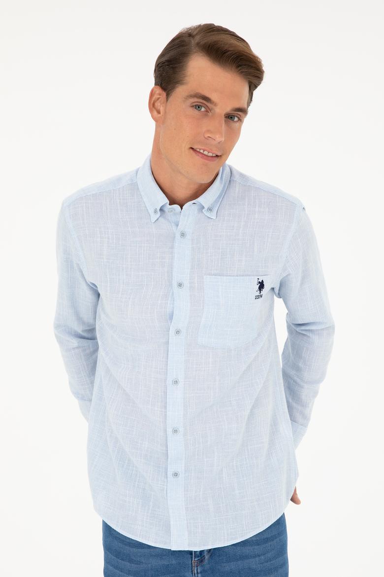Erkek Açık Mavi Uzun Kollu Gömlek - 50288661018