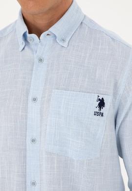 Erkek Açık Mavi Uzun Kollu Gömlek - 50288661018