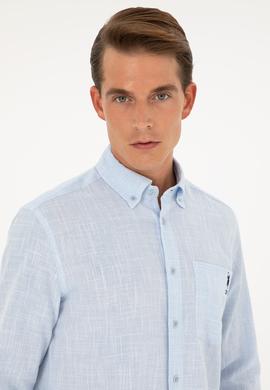 Erkek Açık Mavi Uzun Kollu Gömlek - 50288661018