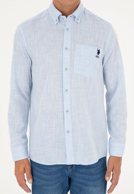 Erkek Açık Mavi Uzun Kollu Gömlek - 50288661018