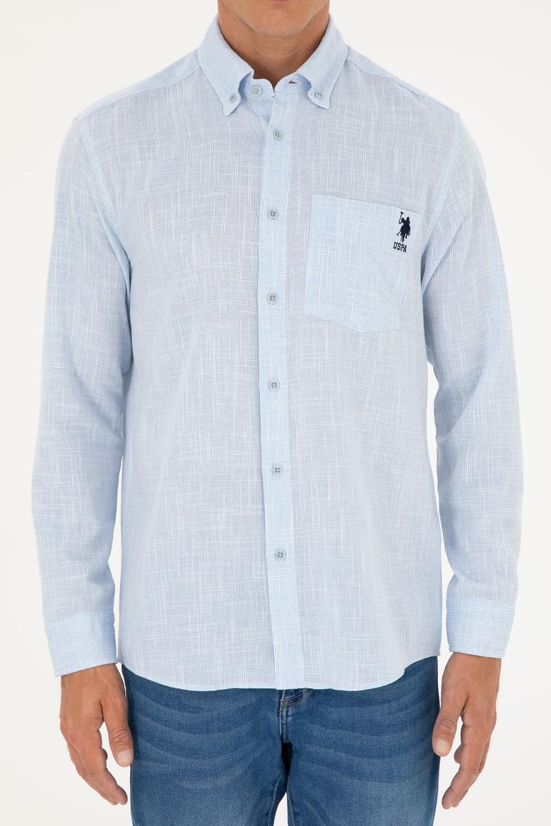 Erkek Açık Mavi Uzun Kollu Gömlek - 50288661018