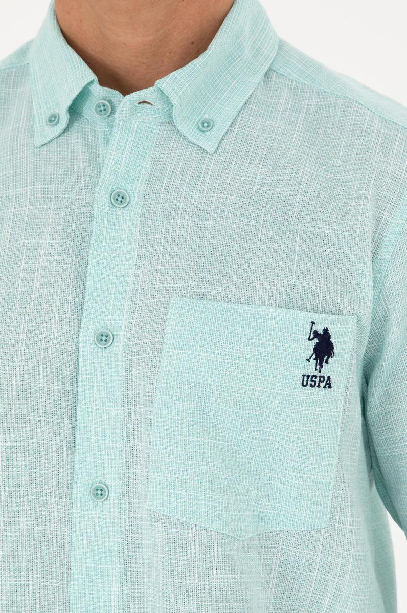 Erkek Mint Uzun Kollu Gömlek