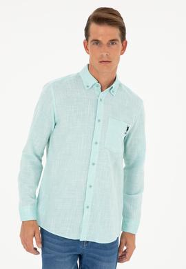 Erkek Mint Uzun Kollu Gömlek - 50288661009