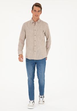 Erkek Haki Uzun Kollu Gömlek - 50288661027