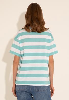 Kadın Mint Bisiklet Yaka Tişört - 50285851019