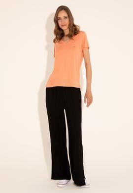 Kadın Somon V Yaka Tişört - 50286055021