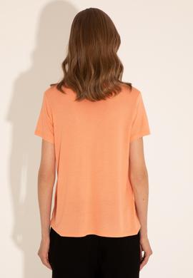 Kadın Somon V Yaka Tişört - 50286055021