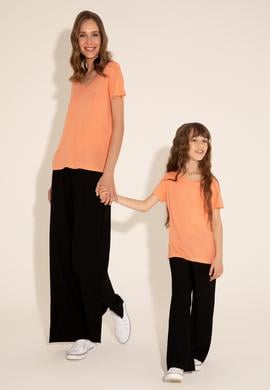 Kadın Somon V Yaka Tişört - 50286055021