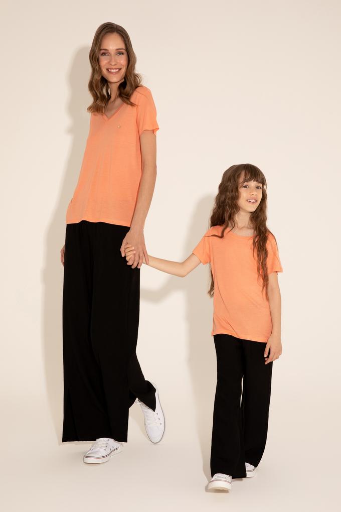 Kadın Somon V Yaka Tişört