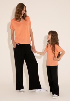 Kız Çocuk Somon Bisiklet Yaka Tişört - 50288075028