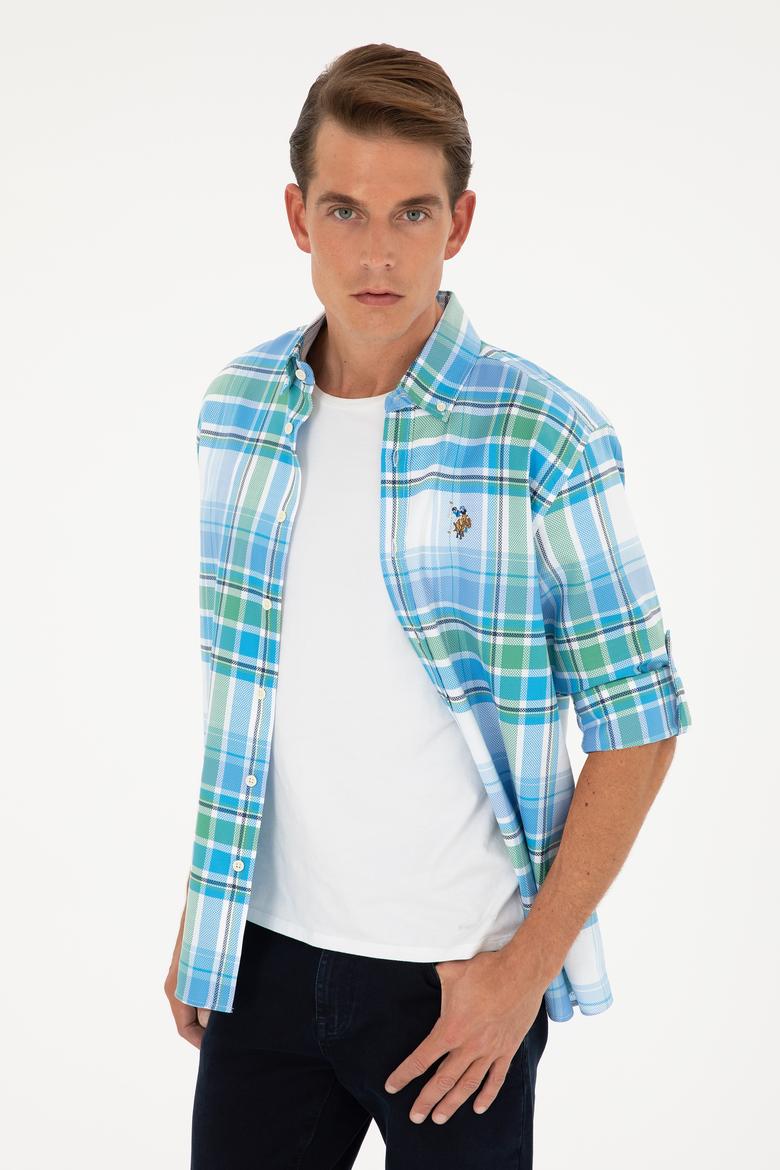 Erkek Saks Uzun Kollu Gömlek - 50283727017