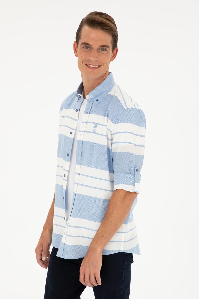 Erkek Saks Uzun Kollu Gömlek - 50283760024