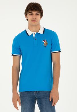 Erkek Slim Fit Polo Yaka Saks Basic Tişört - 50279559051