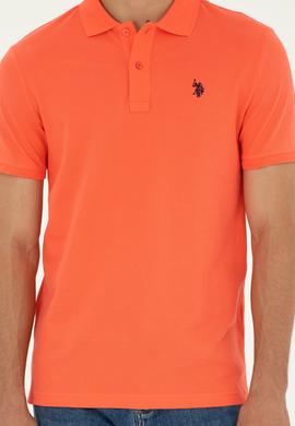 Erkek Slim Fit Polo Yaka Nar Çiçeği Basic Tişört - 50279573173