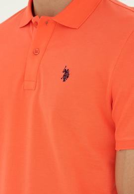 Erkek Slim Fit Polo Yaka Nar Çiçeği Basic Tişört - 50279573173