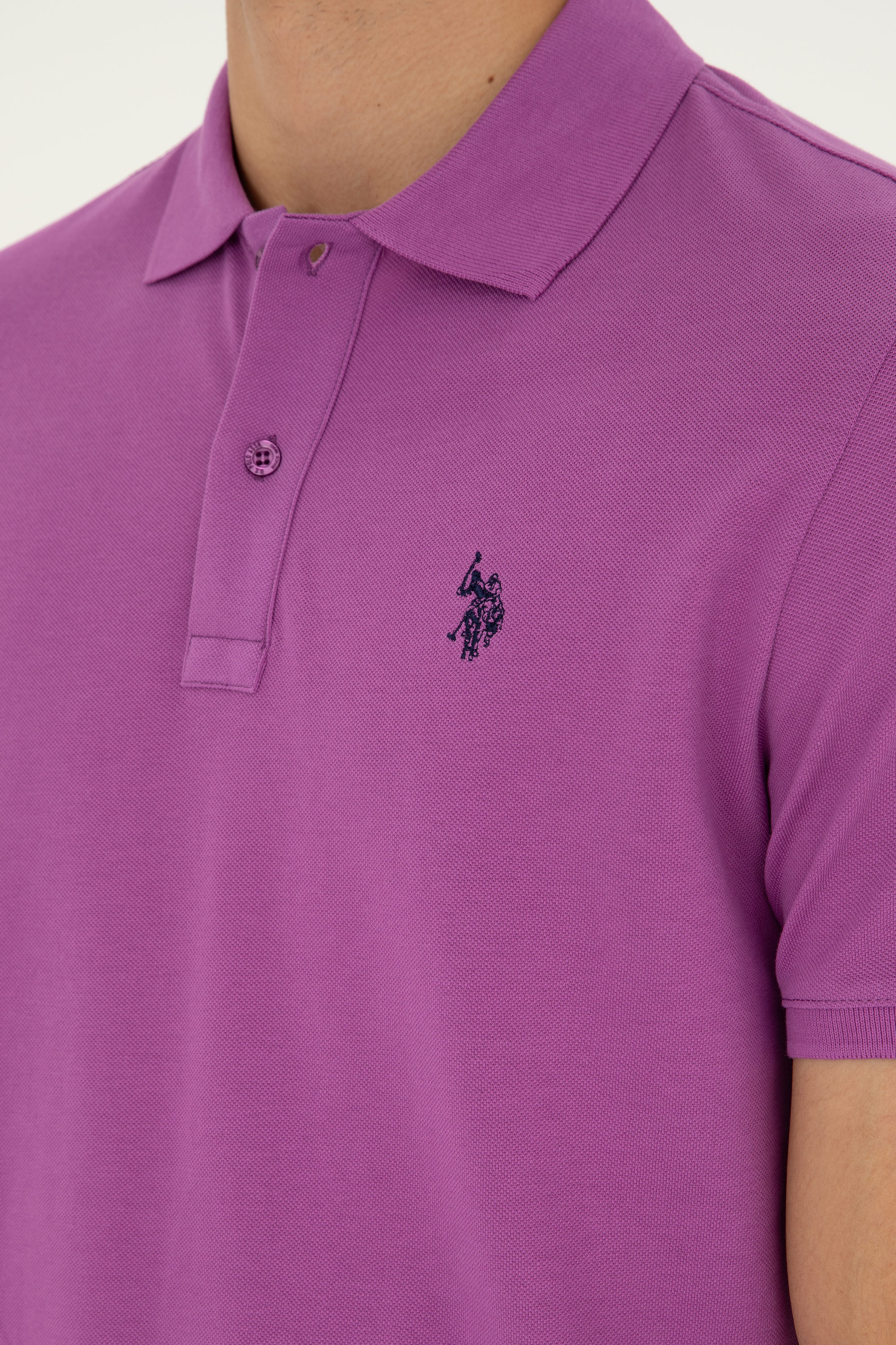 Erkek Mor Basic Tişört - Image 7