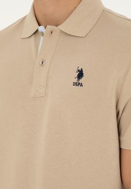 Erkek Regular Fit Polo Yaka Açık Haki Basic Tişört - 50279611248