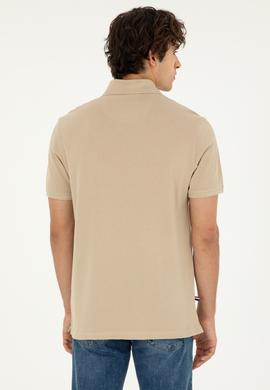 Erkek Regular Fit Polo Yaka Açık Haki Basic Tişört - 50279611248