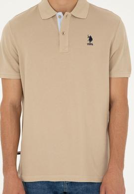 Erkek Regular Fit Polo Yaka Açık Haki Basic Tişört - 50279611248