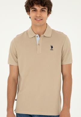 Erkek Regular Fit Polo Yaka Açık Haki Basic Tişört - 50279611248