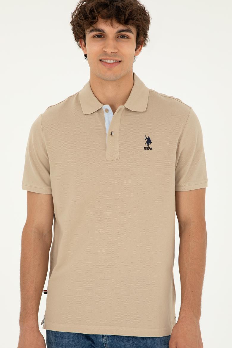 Erkek Regular Fit Polo Yaka Açık Haki Basic Tişört - 50279611248