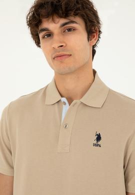 Erkek Regular Fit Polo Yaka Açık Haki Basic Tişört - 50279611248