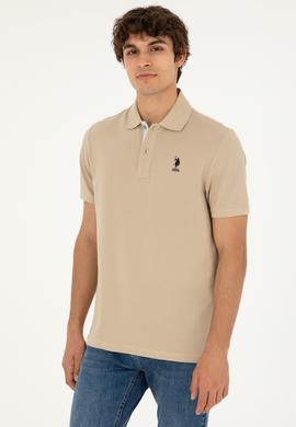 Erkek Regular Fit Polo Yaka Açık Haki Basic Tişört - 50279611248
