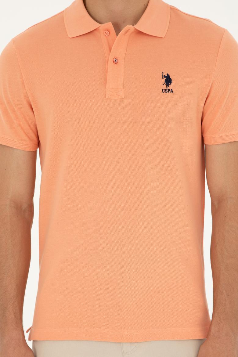 Erkek Slim Fit Polo Yaka Somon Basic Tişört - 50279613181