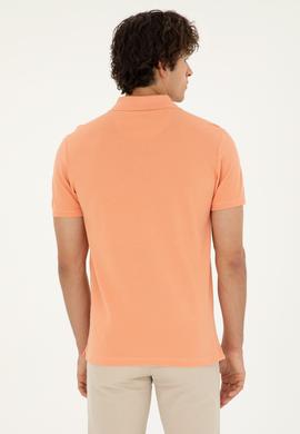 Erkek Slim Fit Polo Yaka Somon Basic Tişört - 50279613181